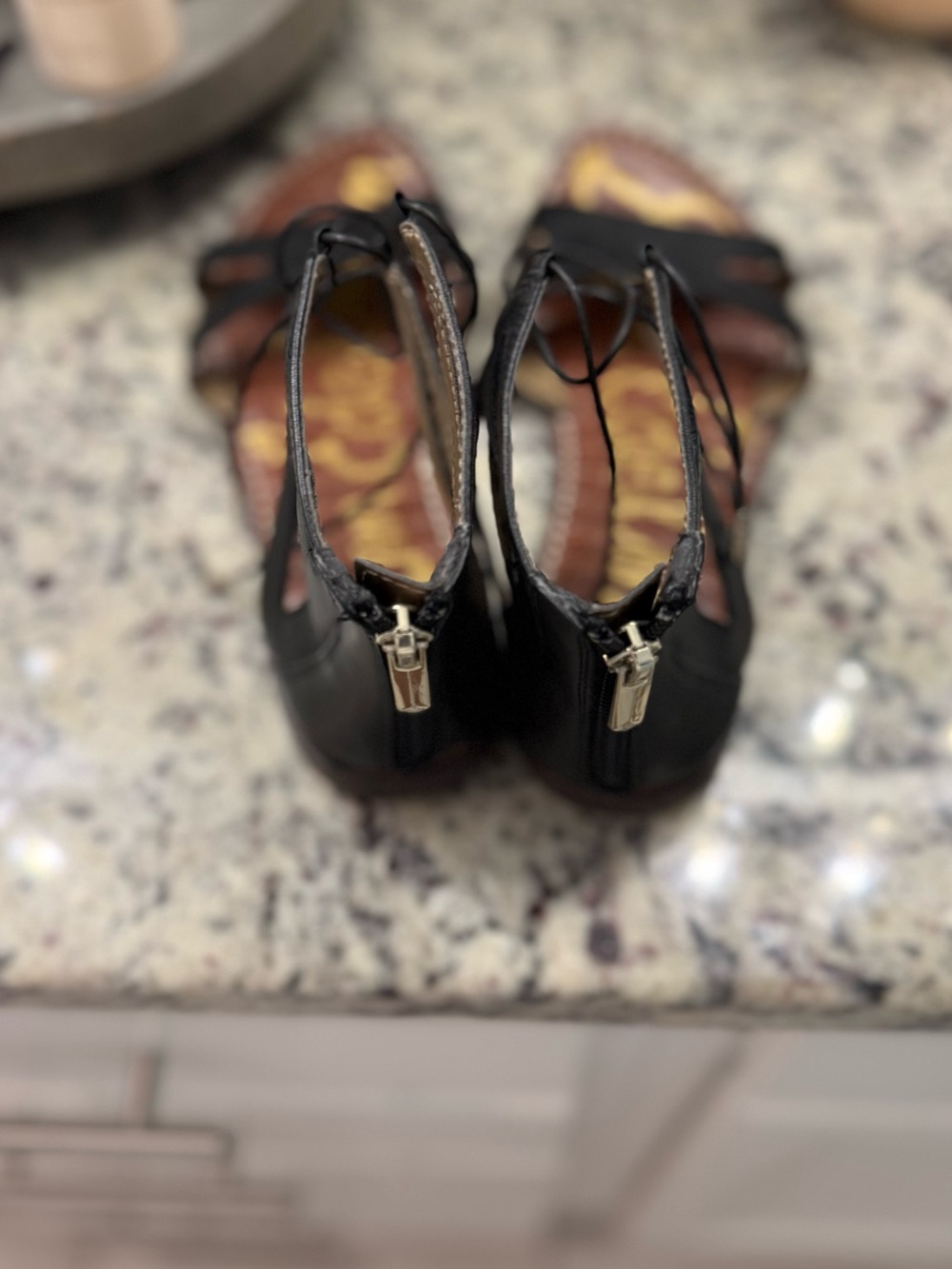 Sam Edelman Black Lace-Up Gladiator Sandals - Picture 2 of 3
